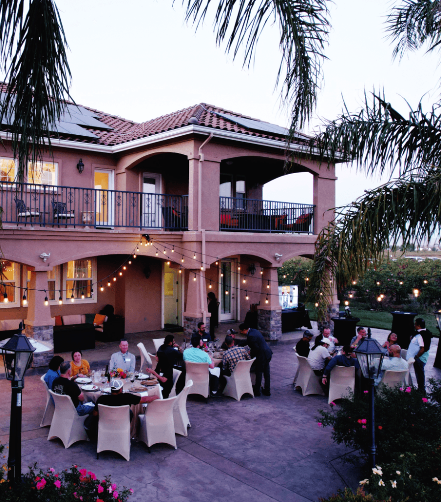 An evening celebration at the estate